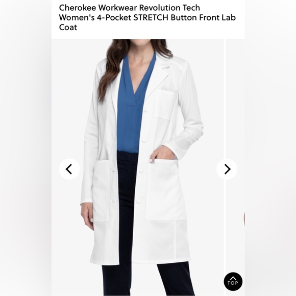 Cherokee Revolution 2X White Lab Coat EUC Scrubs Plus - Picture 4 of 4